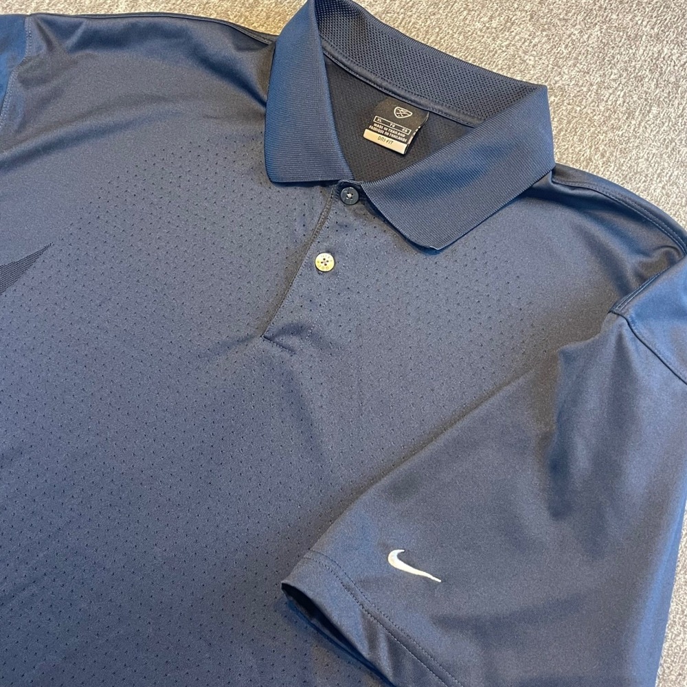 Nike Dri-FIT Golf Polo Shirt Men's XL Navy Blue Athletic Performance